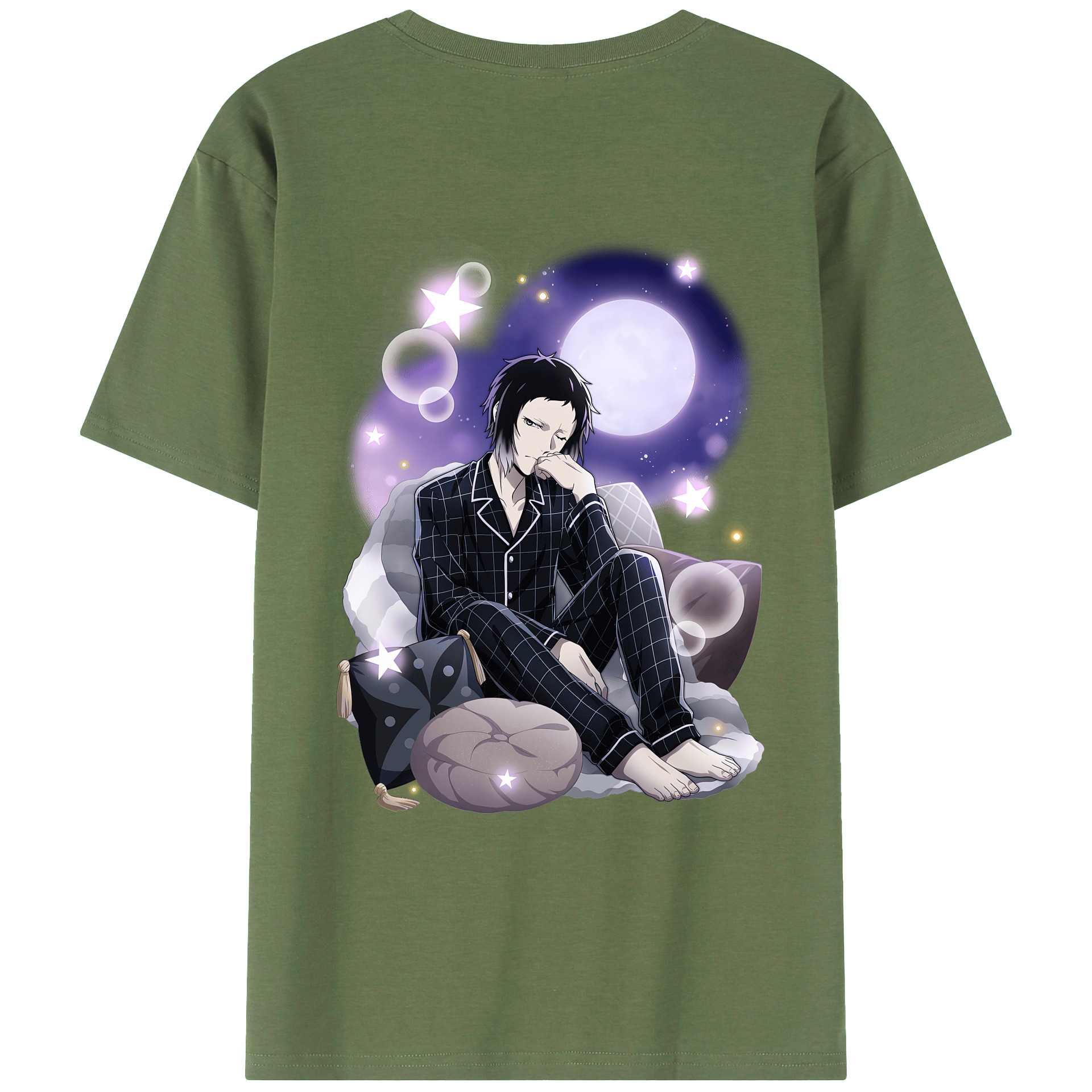 （画像用） 文豪ストレイドッグス Bungo Stray Dogs 綿100％ メンズ半袖Tシャツ（バックプリント） 通気性
